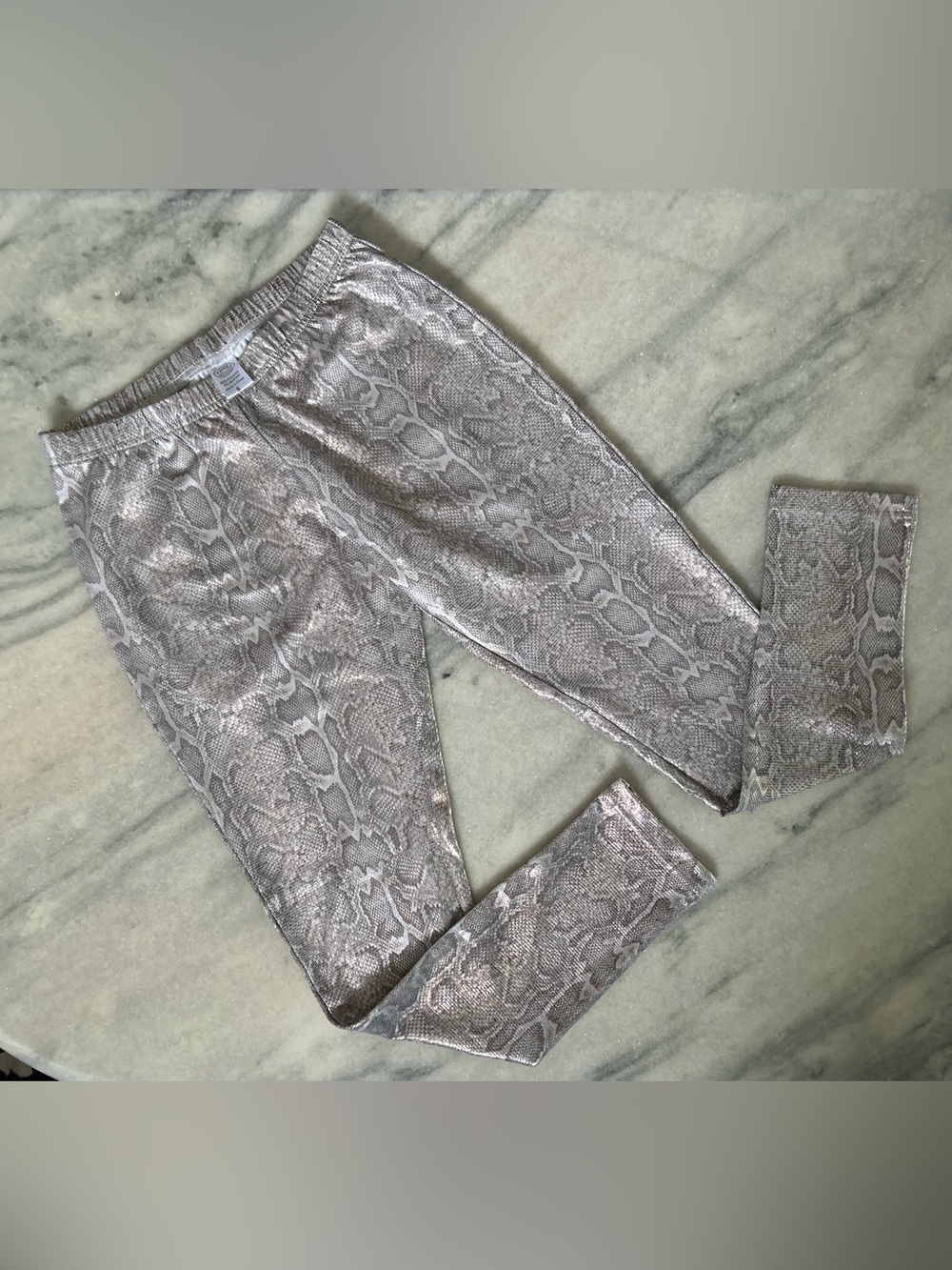 Steve Madden Python Snake Print Leggings S Shine NWOT Stretch Metallic
